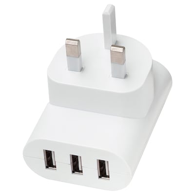 SMAHAGEL 3端子USB充电器,白色