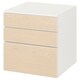 SMASTAD / PLATSA有3个抽屉的柜子,白色/桦木、x57x63 60厘米