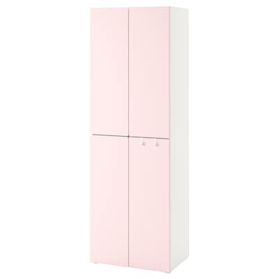 SMASTAD / PLATSA衣柜,白浅粉色/ 2衣服rails, x57x181 60厘米
