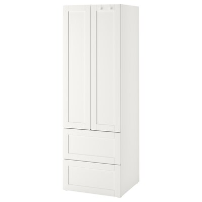 SMASTAD / PLATSA衣柜,白色与帧/ 2个抽屉,x57x181 60厘米
