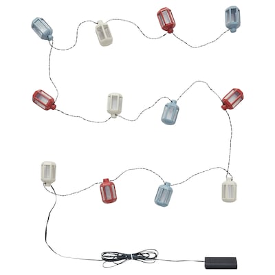 SOMMARLANKE LED照明链12灯、电池户外/多色灯笼