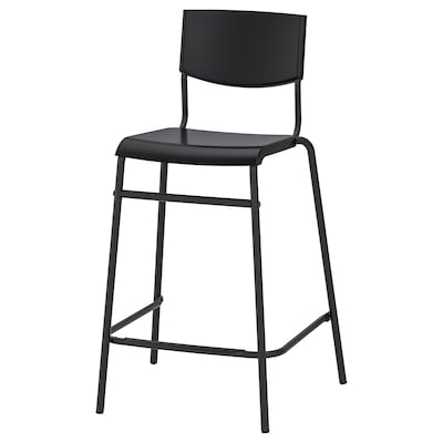 斯蒂格酒吧椅靠背,黑色/黑色,63厘米