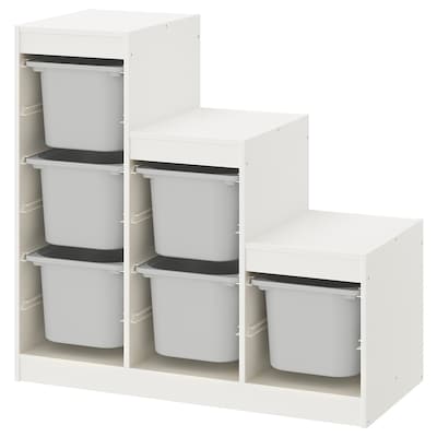TROFAST存储组合,白色/灰色99 x44x94厘米