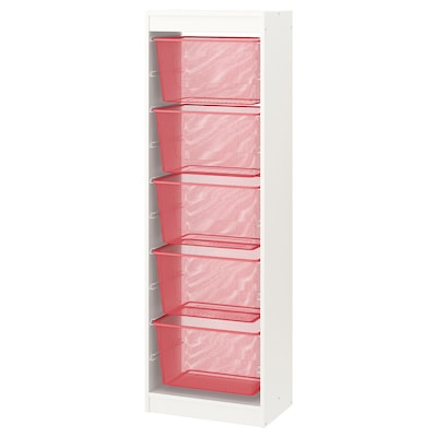 TROFAST存储结合盒子,白色或浅红色,46 x30x145厘米