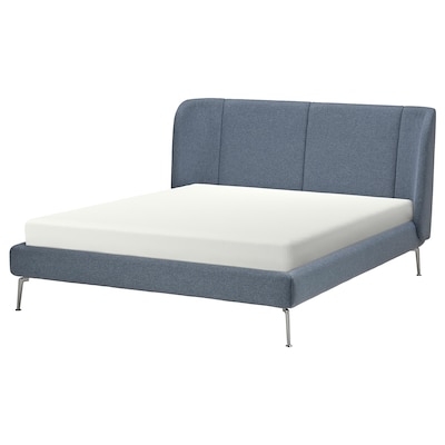 TUFJORD软垫床框架,贡纳蓝色,标准的两倍
