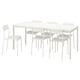VANGSTA /中桌子和6把椅子,白色/白色,120/180厘米