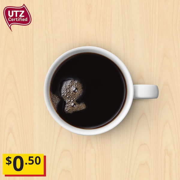 黑咖啡与伍兹的可持续性提供标签标识和0.50美元