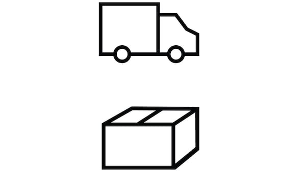 图标的送货卡车和一个包裹