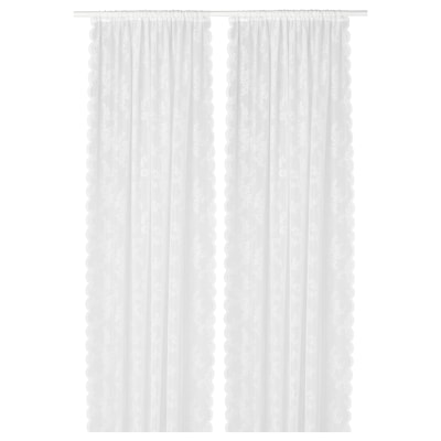 小腹SPETS窗帘,1副,白色,145 x300厘米