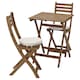 ASKHOLMEN表和2折叠椅,户外,浅棕色染色/ Froson / Duvholmen米色