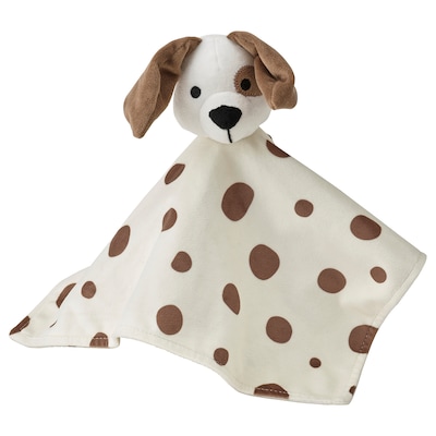DROMSLOTT安慰毯子用软玩具,puppy-shaped白色/棕色,30 30厘米