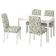 EKEDALEN / BERGMUND桌子和4把椅子,白色/ Fagelfors多色,120/180厘米