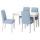 EKEDALEN / BERGMUND桌子和4把椅子,白色/ Rommele浅灰色/白色,120/180厘米