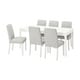 EKEDALEN / BERGMUND桌子和6把椅子,白色/ Orrsta浅灰色/白色,180/240厘米