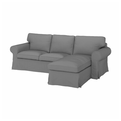 EKTORP 3三种座位沙发和躺椅,Remmarn浅灰色