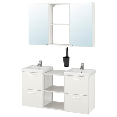 ENHET / TVALLEN浴室家具,白色/ Pilkan利用124组22日x43x65厘米