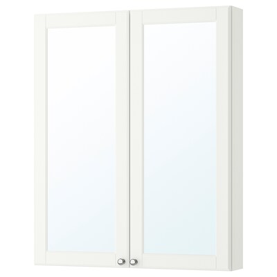 GODMORGON镜柜2门,Kasjon白色,80 x14x96厘米