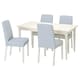 INGATORP / BERGMUND桌子和4把椅子,白色/ Rommele深蓝色/白色,155/215厘米
