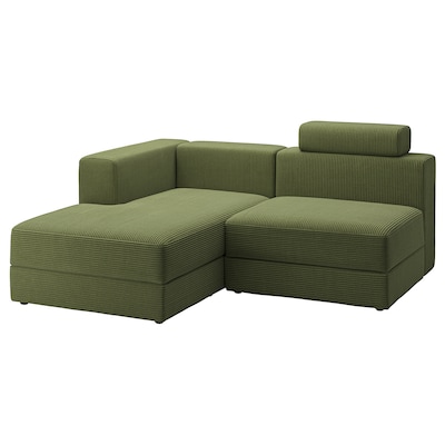 JATTEBO 2 5座位mod沙发躺椅,剩下头枕/ Samsala暗黄绿色