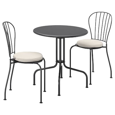 LACKO表+ 2椅、户外、灰色/ Froson / Duvholmen米色