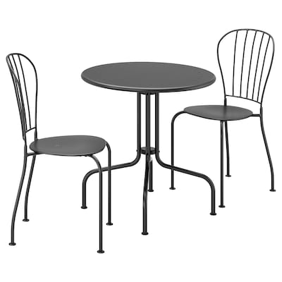 LACKO表+ 2椅子,户外,灰色的