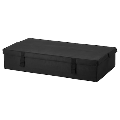 LYCKSELE储物箱双座沙发床，黑色
