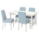 NORDVIKEN / BERGMUND桌子和4把椅子,白色/ Rommele深蓝色/白色,152/223厘米