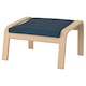 POANG脚凳,白色染色橡木单板/这深蓝色的