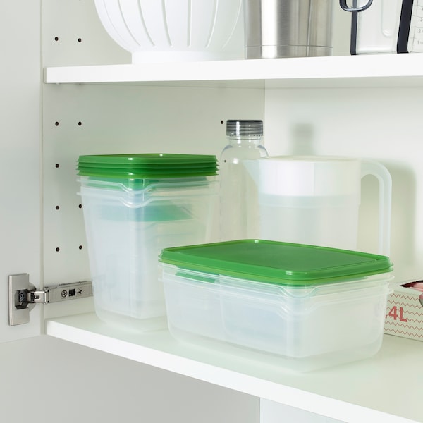 PRUTA食品容器、组17、透明/绿色