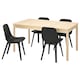 RONNINGE / ODGER桌子和4把椅子,桦木/无烟煤,155/210厘米