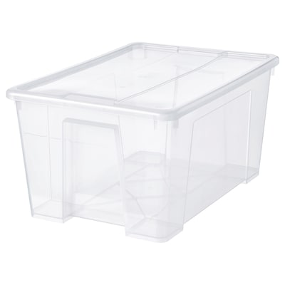 SAMLA盒子,盖子、透明、57 x39x28 45厘米/ l