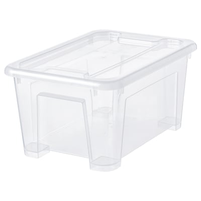 SAMLA盒子,盖子、透明、28 x20x14厘米/ 5 l
