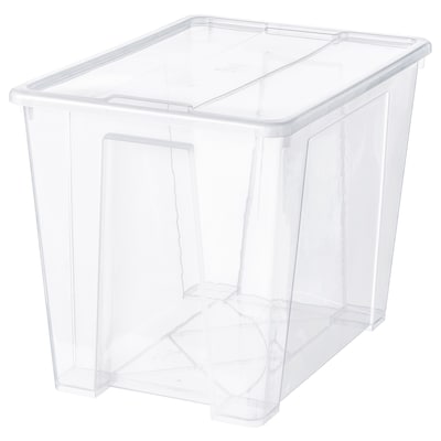 SAMLA盒子,盖子、透明、57 x39x42厘米/ 65 l