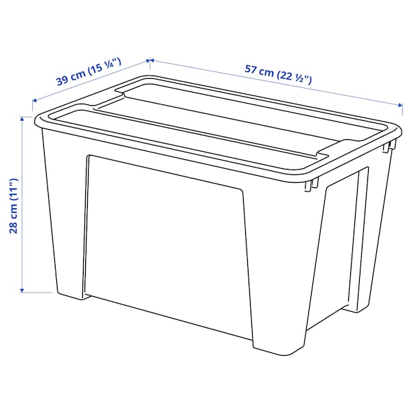 SAMLA盒子,盖子、透明、57 x39x28 45厘米/ l