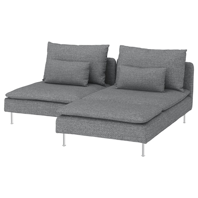 SODERHAMN 2-seat沙发、躺椅/ Lejde灰色/黑色