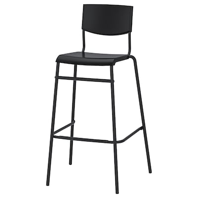 斯蒂格酒吧椅靠背,黑色/黑色,74厘米