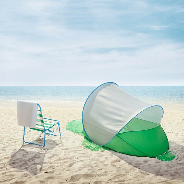 STRANDON沙滩椅,白色绿色/蓝色
