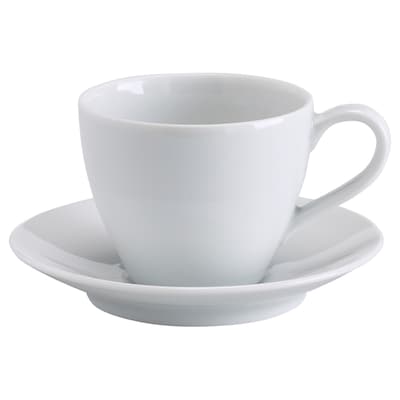 VARDERA咖啡杯和碟,白色,20 cl