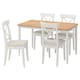 DANDERYD / INGOLF桌子和4把椅子,白色橡木饰面/ Hallarp米色130 x80厘米