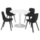 DOCKSTA / ODGER桌子和4把椅子,白色白色/无烟煤103厘米