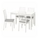 EKEDALEN / EKEDALEN桌子和4把椅子,白色白色/ Orrsta浅灰色,80/120厘米