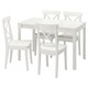 EKEDALEN / INGOLF桌子和4把椅子,白色/白色,80/120厘米