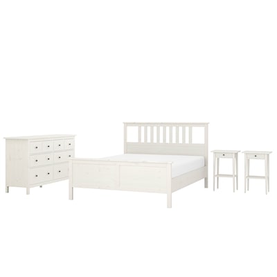 HEMNES卧室家具,组4,白色的污点,140 x200型cm