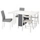 KALLHALL / KATTIL桌子和4把椅子,白/浅灰/ Knisa浅灰色,33/89/145x98厘米