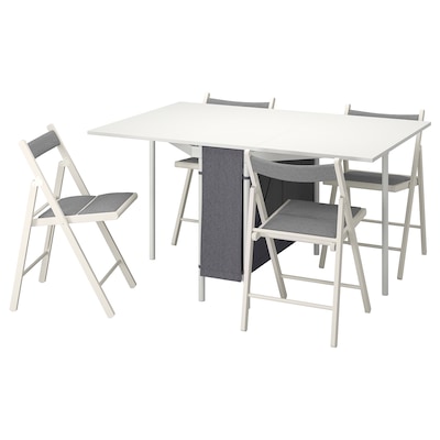 KALLHALL /联合国桌子和4把椅子,白/浅灰/ Knisa白/浅灰,33/89/145x98厘米