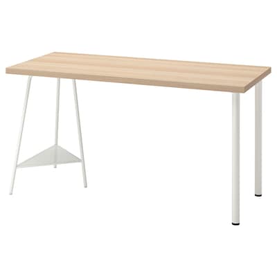 LAGKAPTEN / TILLSLAG桌子,白色染色橡木影响/白色,x60 140厘米