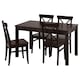 LANEBERG / INGOLF桌子和4把椅子,棕色/褐黑色,130/190x80厘米