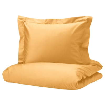 2 LUKTJASMIN被套和枕套,黄色,x200/50x60 200厘米