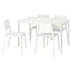 MELLTORP /特奥多尔桌子和4把椅子,白色,125厘米