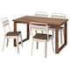 MORBYLANGA / NORRMANSO桌子和4把椅子,橡树单板/米色金合欢140 x85厘米